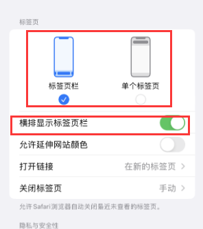 丹巴iPhone授权维修分享Safari浏览器如何切换标签栏位置 