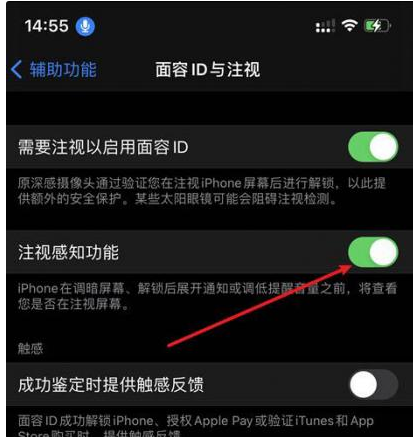 丹巴苹果14维修网点分享iPhone14注视感知功能有什么用 