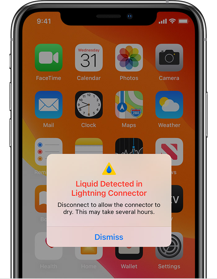 丹巴苹果手机维修分享iPhone 12 在充电时出现 “闪电接口检测到液体”的提示怎么办 